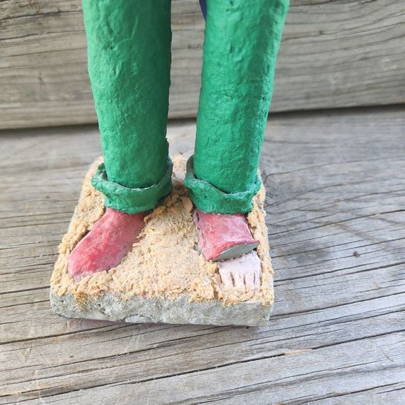 VINTAGE Paper mache Clown Juggler 15" Circus Sculpture, Artist Signed O'Neil - Picture 5 of 10